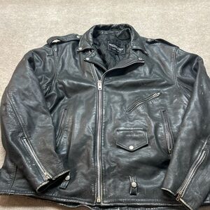 Unik Black Leather Biker Jacket